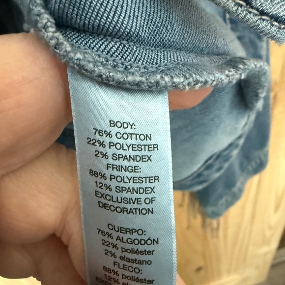 Chico's Indigo Jean Jacket with Fringe - Picture 7 of 8